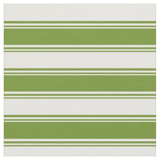 Green & White Pattern of Stripes Fabric