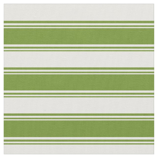 Green & White Pattern of Stripes Fabric (Close Up)