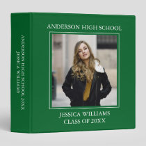 Green White Personalized Graduate Photo Album 3 Ring Binder