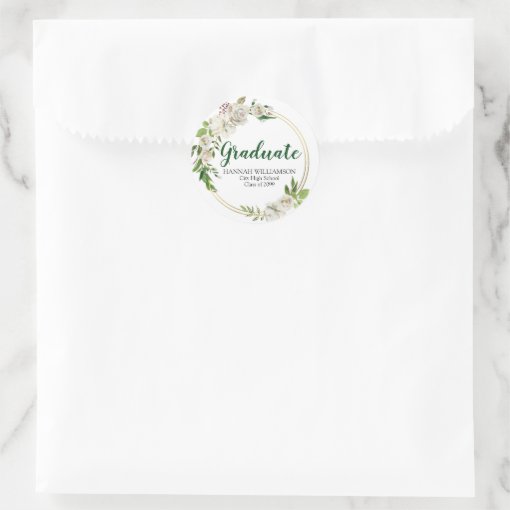 Green White Personalized Graduation Envelope Seal | Zazzle