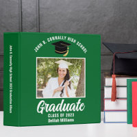 Green White Personalized Graduation Photo Album