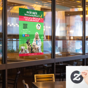 Green White Pet Store Sign Dogs, Cats, Birds Vet