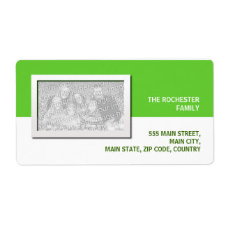 Green & White Photo Label