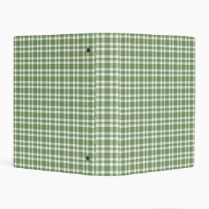 Green White Plaid Pattern Mini Binder