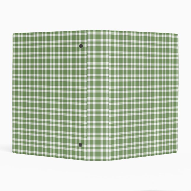 Green White Plaid Pattern Mini Binder (Background)