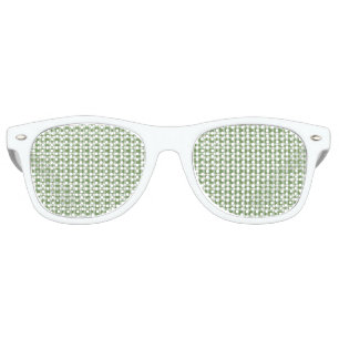 Green White Plaid Pattern Retro Sunglasses
