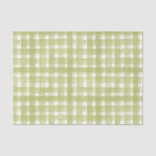 GREEN & WHITE PLAID PATTERN TISSUE PAPER