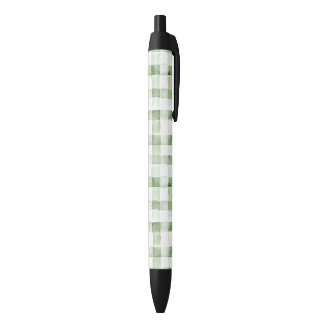 Green White Plaid Stripes Pen (Bottom (Vertical))