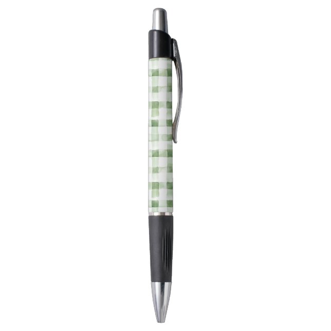 Green White Plaid Stripes Pen (Bottom (Vertical))