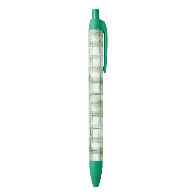 Green White Plaid Stripes Pen (Bottom (Vertical))