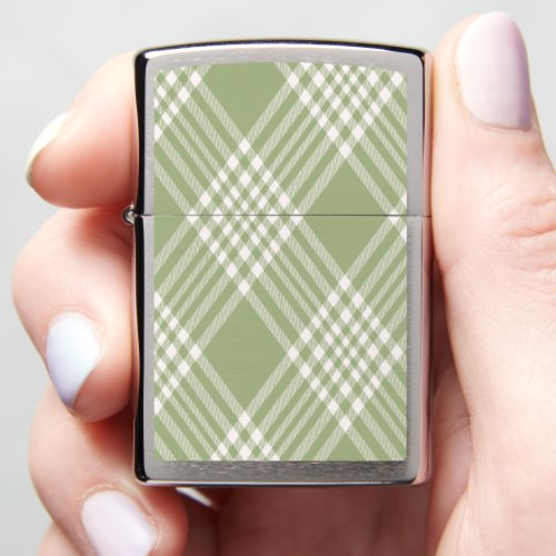 Green white plaid tartan striped background  zippo lighter