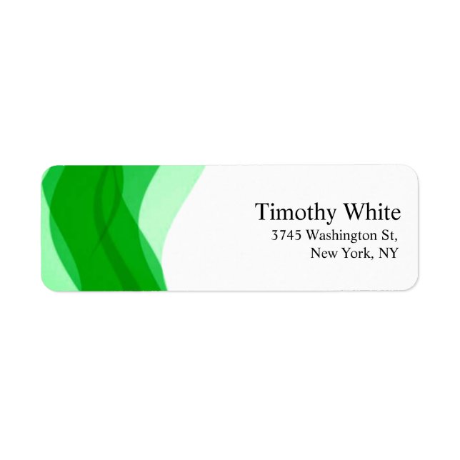 Green & White Plain Elegant Minimalist Modern Label (Front)