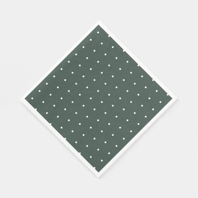 Green & White Polka Dot Gender Neutral Baby Shower Napkins (Corner)