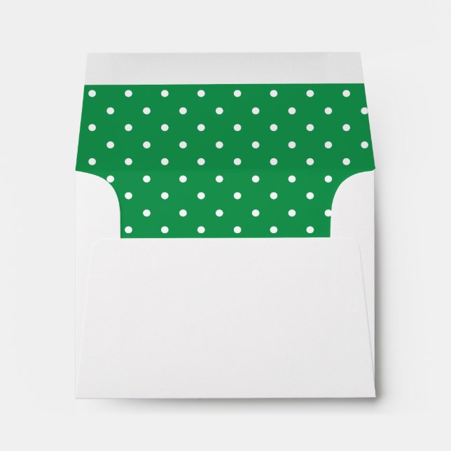Green White Polka Dot Lined Envelope (Back (Bottom))