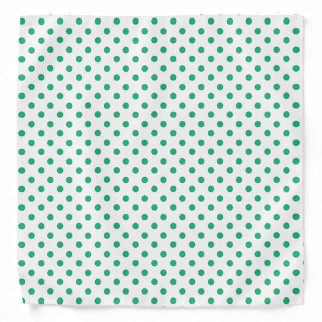 Green white polka dot pattern bandana (Front)