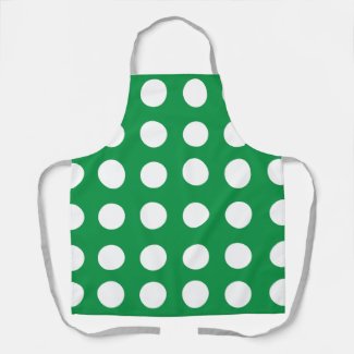 Green White Polka Dot Vintage Retro