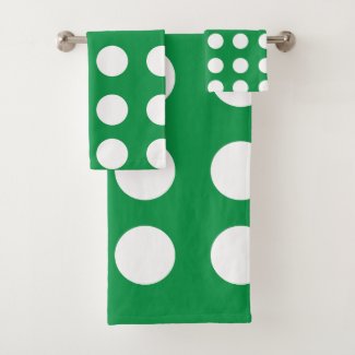Green White Polka Dot Vintage Retro 