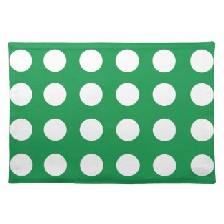 Green White Polka Dot Vintage Retro