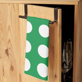 Green White Polka Dot Vintage Retro
