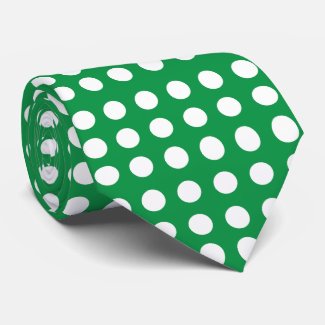 Green White Polka Dot Vintage Retro