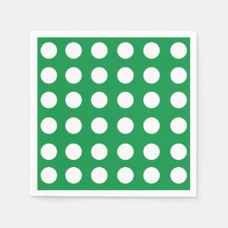 Green White Polka Dot Vintage Retro Party