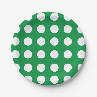 Green White Polka Dot Vintage Retro Party