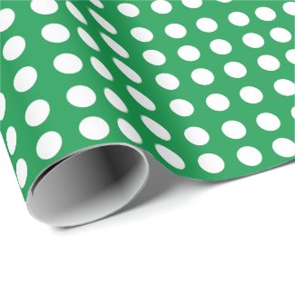 Green White Polka Dot Vintage Retro