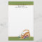 Green White Polka Dots Gold Tiger Cat Stationery
