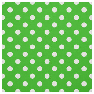 Green White Polka Dots Textile Fabric