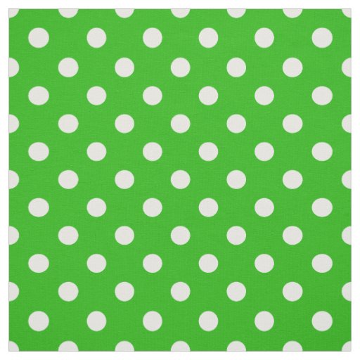 Green White Polka Dots Textile Fabric