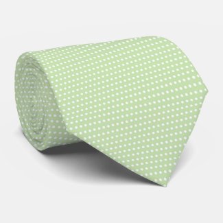 Green & White Polkadots Neck Tie
