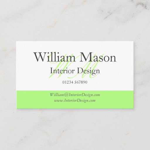 Customizable Green & White Professional Business Card