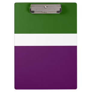 Green White Purple Plain Color Block Design Clipboard