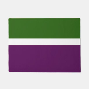 Green White Purple Plain Color Block Design Doormat