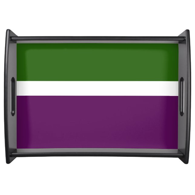 Green White Purple Plain Color Block Design  Serving Tray (Front)