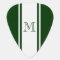 Green & White Racer Stripe Monogram Guitar Pick