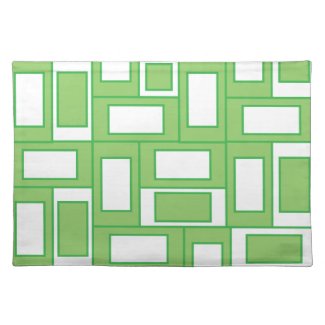 Green White Rectangles Geometric Pattern