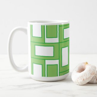 Green White Rectangles Geometric Pattern