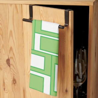 Green White Rectangles Geometric Pattern