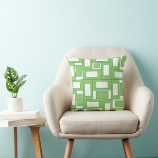Green White Rectangles Geometric Pattern