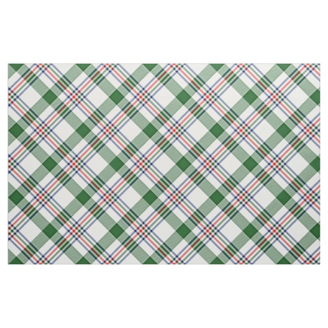 Green White Red Blue Cool Lumberjack Plaid Pattern Fabric (Fat Quarter)
