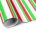 [ Thumbnail: Green, White, Red Colored Christmas-Inspired Wrapping Paper ]