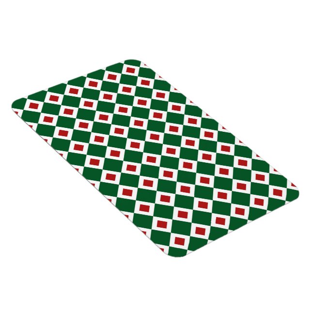 Green, White, Red Diamond Pattern Magnet (Right Side)