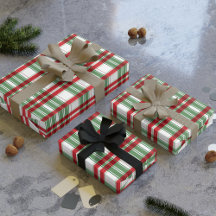 Green White Red Plaid Gingham Checkered Christmas