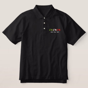 Green White & Red scooter customizable embroidered Polo Shirt