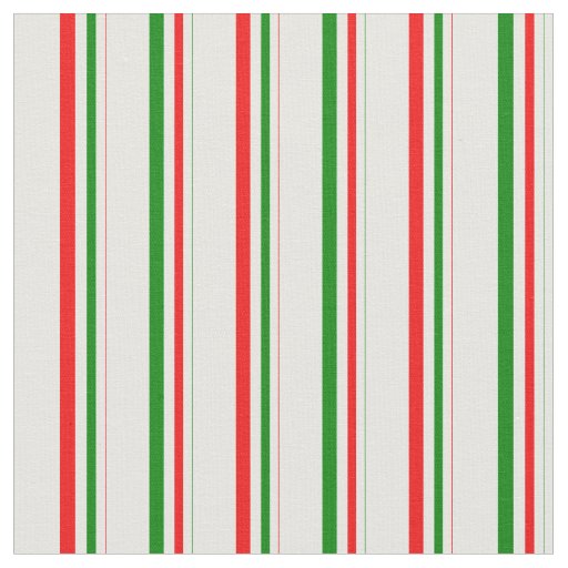 Green, White, Red Striped Pattern Fabric