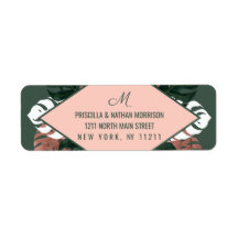 Green White Rose Gold Swiss Cheese Leaves Wedding