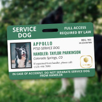 Green White Service Dog Logo & Photo ID
