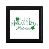 Green, White Shamrocks Maid of Honor Trinket Box (Front)