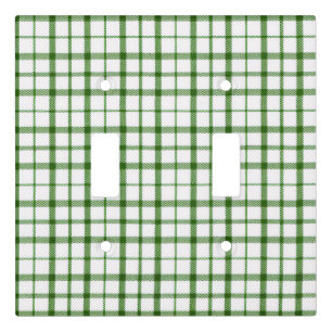 Green & White Small Checkered Light Switch Cover